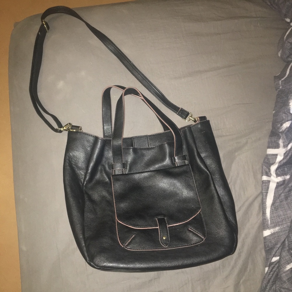 Black leather purse